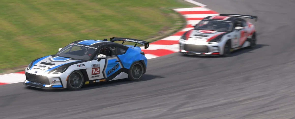 Team GRS GR86 cars in close wheel-to-wheel battle