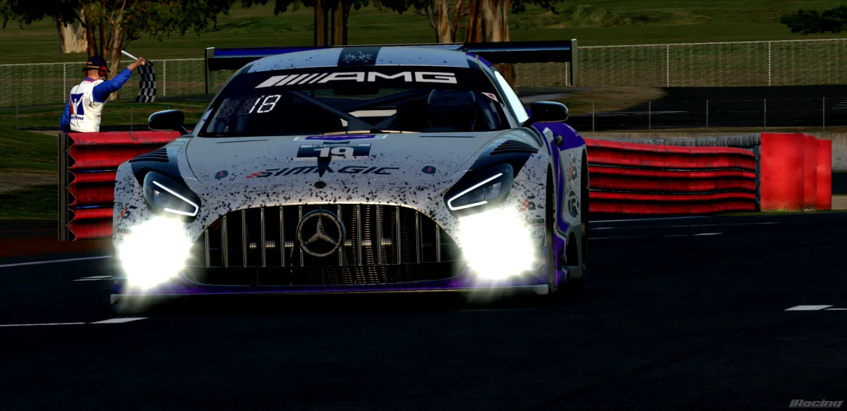 Team GRS Mercedes-AMG GT3 crossing the finish line